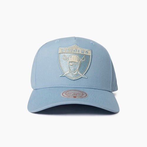 Los Angeles Raiders Hat - Light Blue Seasonal Pro Crown NFL Snapback Cap - Mitchell & Ness