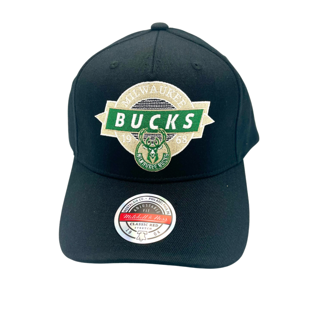 Milwaukee Bucks Hat - Black NBA Point Guard CR Stretch Snapback Cap - Mitchell & Ness
