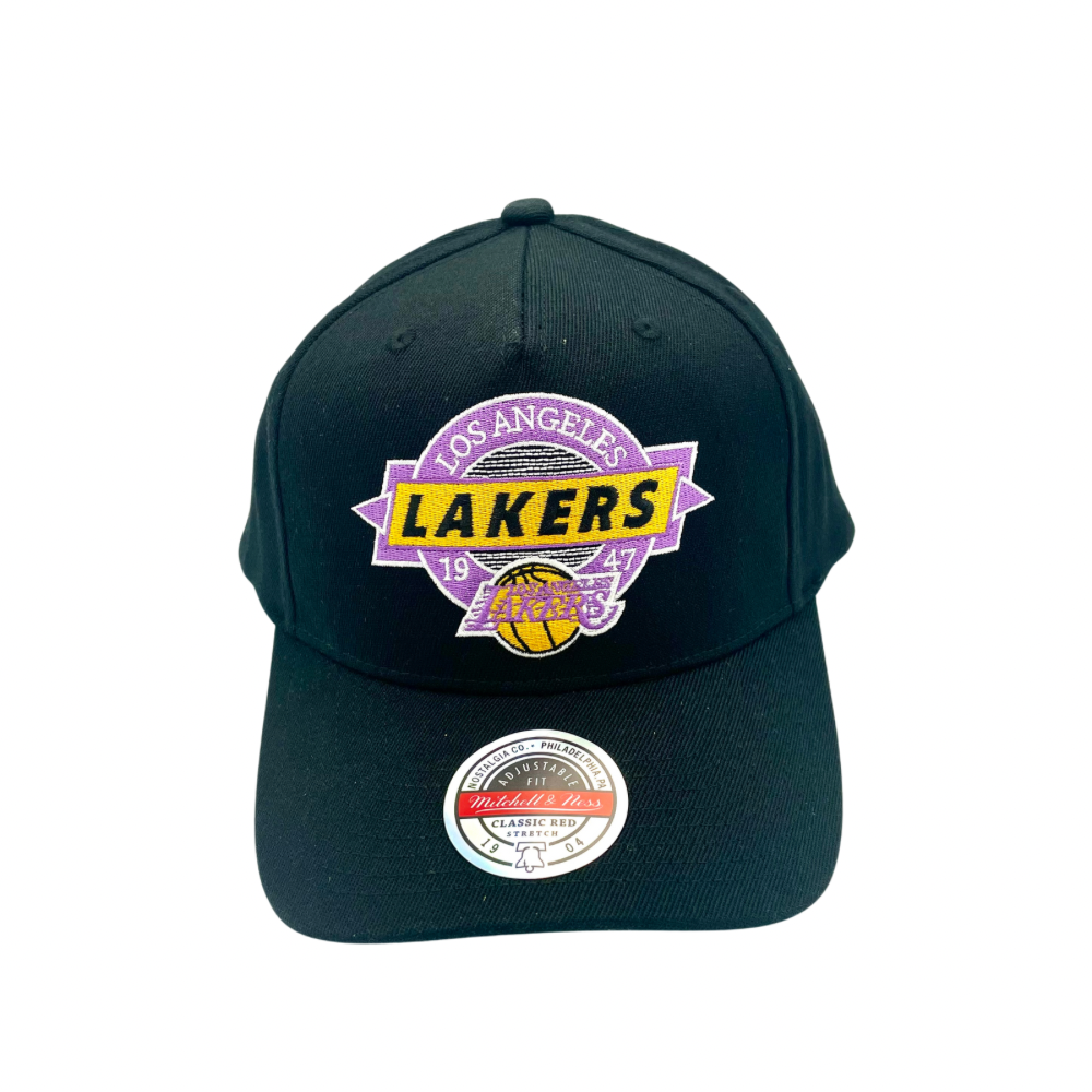 LA Lakers Hat - Black NBA Point Guard CR Stretch Snapback Cap - Mitchell & Ness