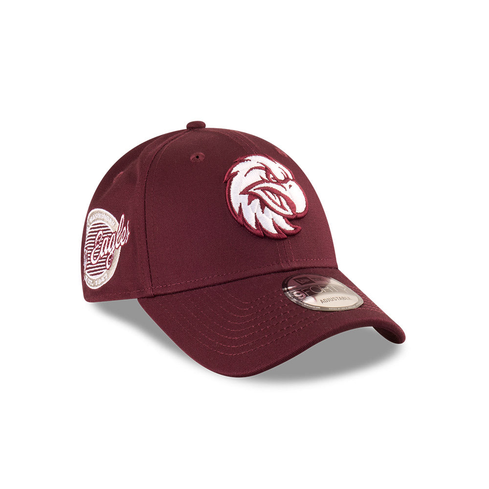 Manly Warringah Sea Eagles Hat - 2025 NRL Badged Maroon OTC 9Forty Strapback Cap - New Era