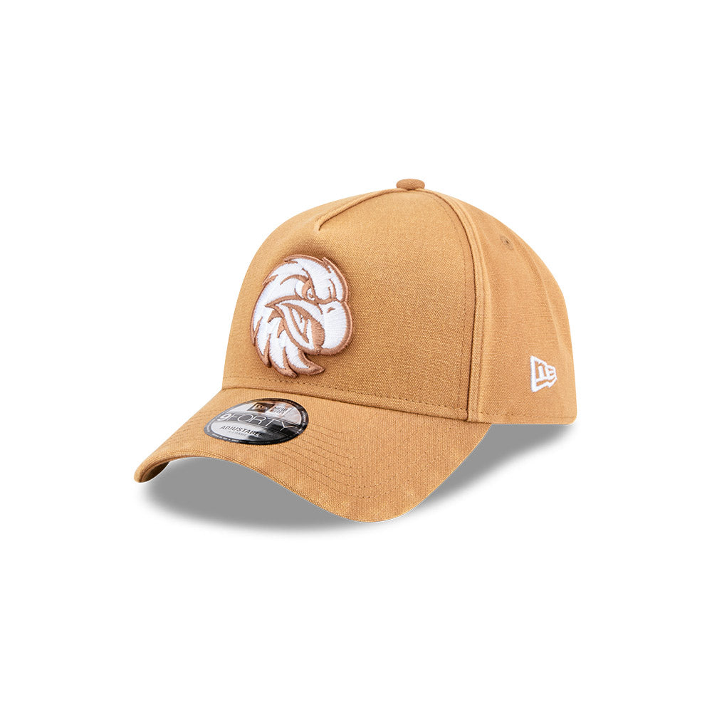 Manly Warringah Sea Eagles Hat - Canvas Bronze White 9Forty A-Frame NRL Snapback Cap - New Era