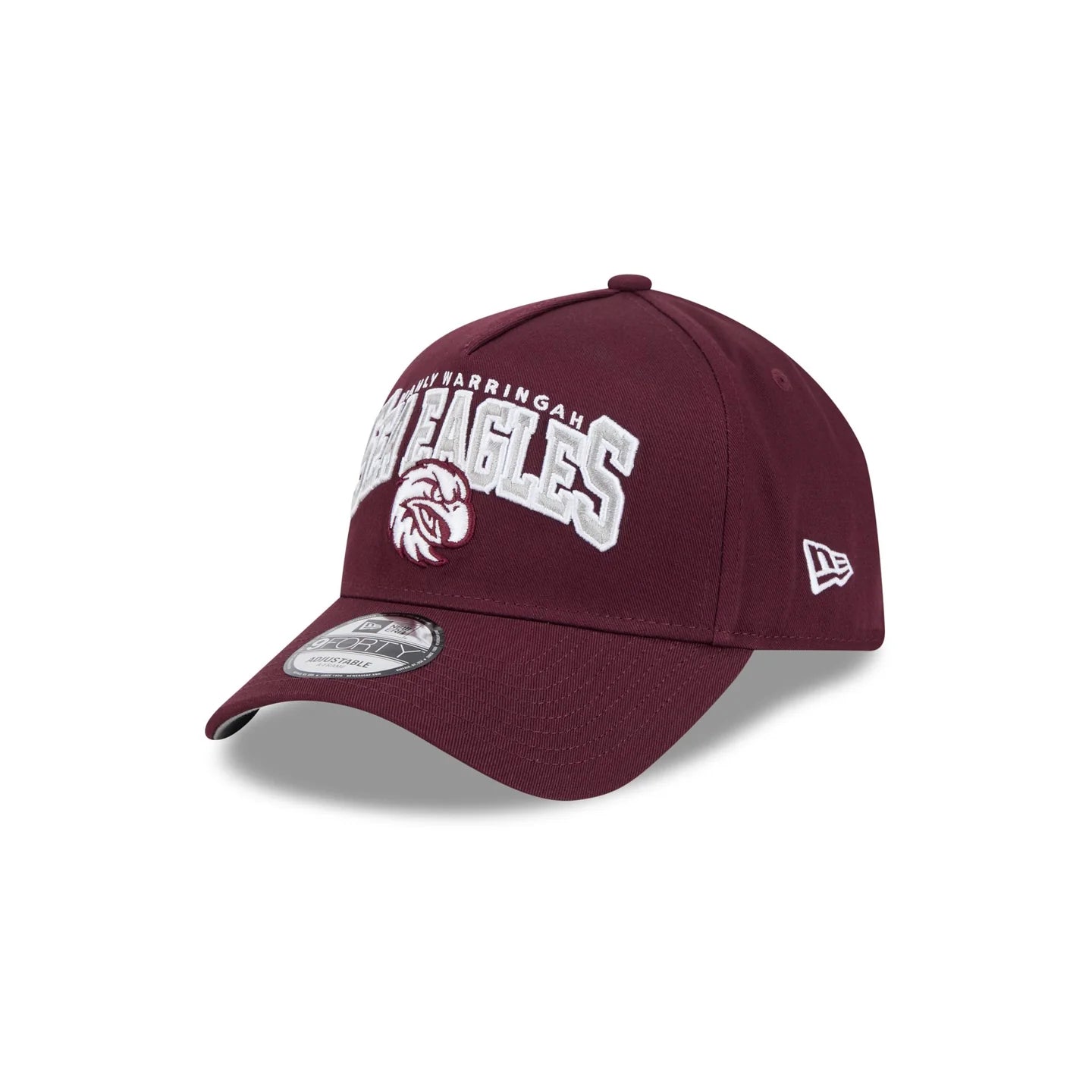 Manly Warringah Sea Eagles Hat - Maroon Logo Arch 9Forty A-Frame NRL Snapback Cap - New Era