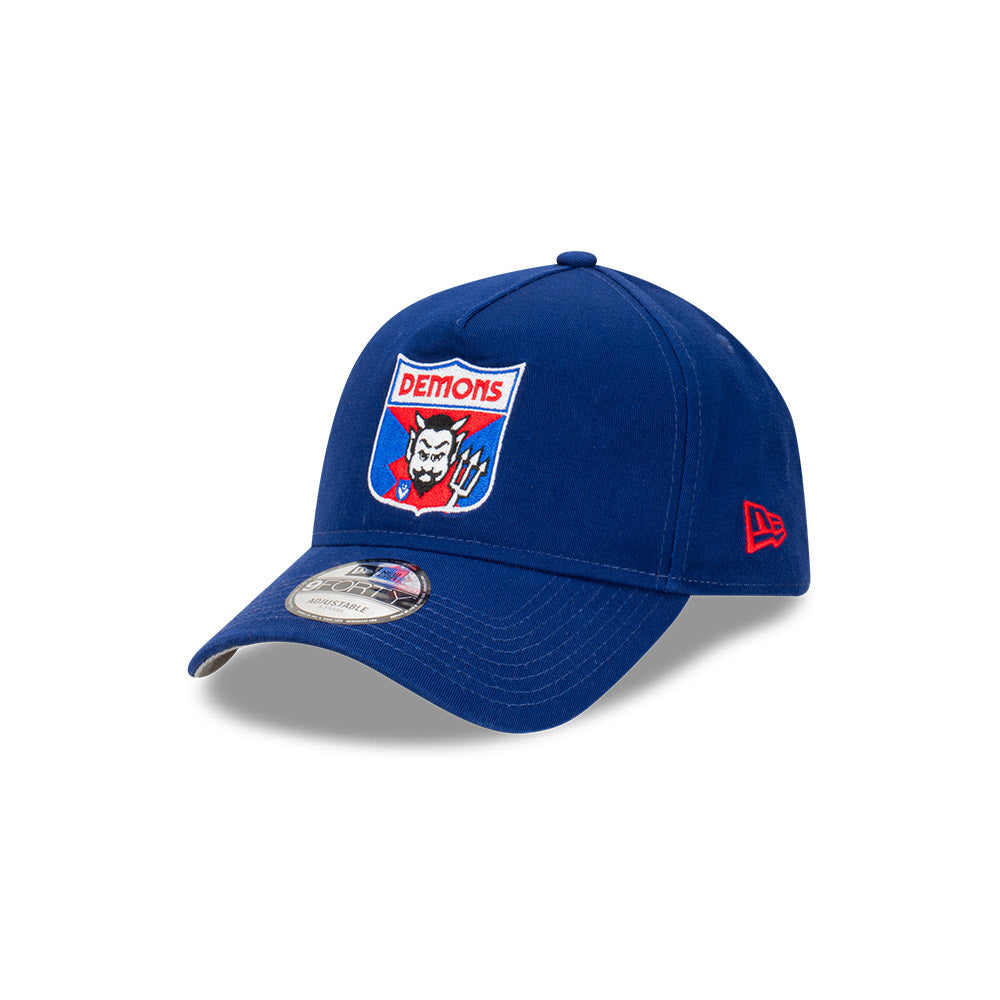 Melbourne Demons Hat - Blue Retro 9Forty A-Frame AFL Snapback Cap - New Era