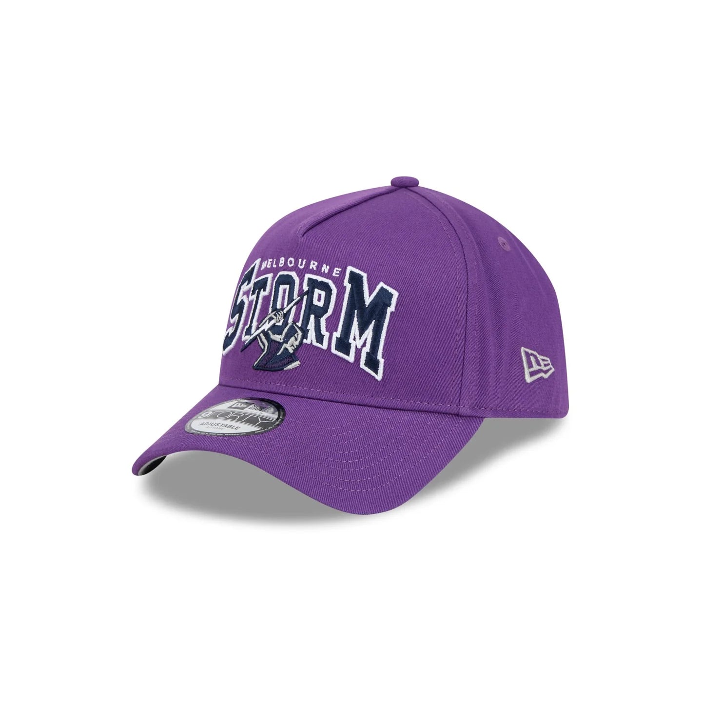 Melbourne Storm Hat - Purple Logo Arch 9Forty A-Frame NRL Snapback Cap - New Era