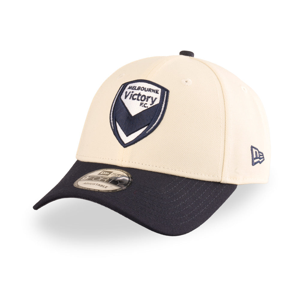 Melbourne Victory FC Hat - 2-Tone Navy Chrome 9Forty A-League Snapback Cap - New Era
