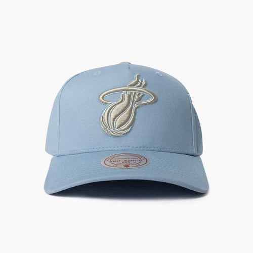 Miami Heat Hat - Light Blue Seasonal Pro Crown NBA Snapback Cap - Mitchell & Ness