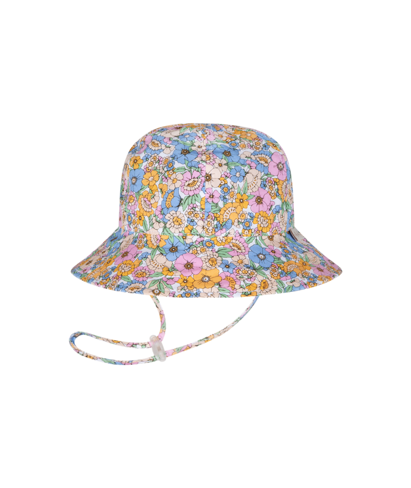 Millymook Girls Floppy Bucket Hat - Multi Coloured With Flowers Print Pattern - Meadow