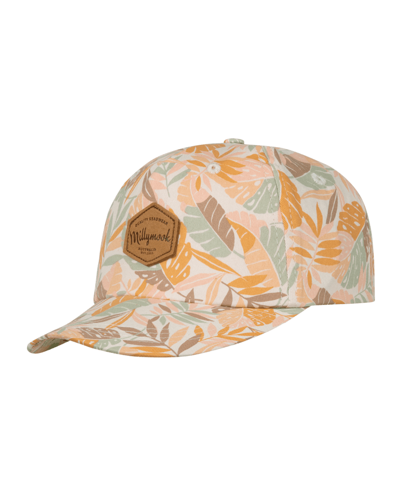 Millymook Girls Hat - Blush Leaves Pattern Kids Strapback Cap - Dempsey