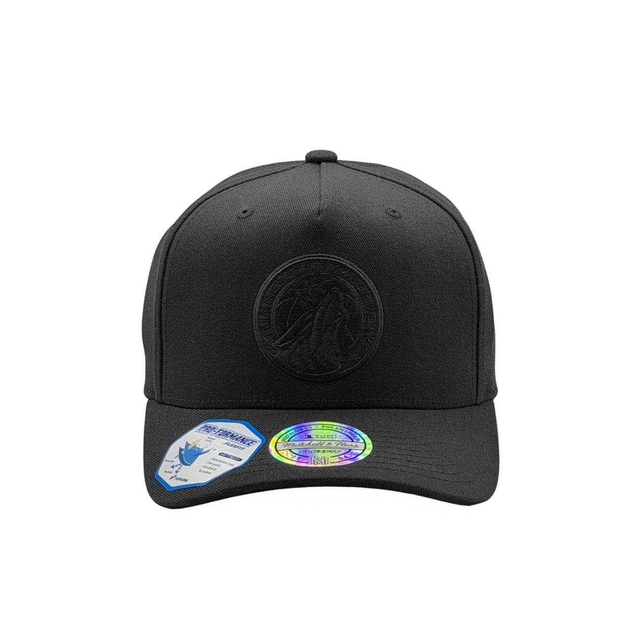 Minnesota Timberwolves Hat - Black on Black 110 Flexfit NBA Basketball Snapback Cap - Mitchell & Ness