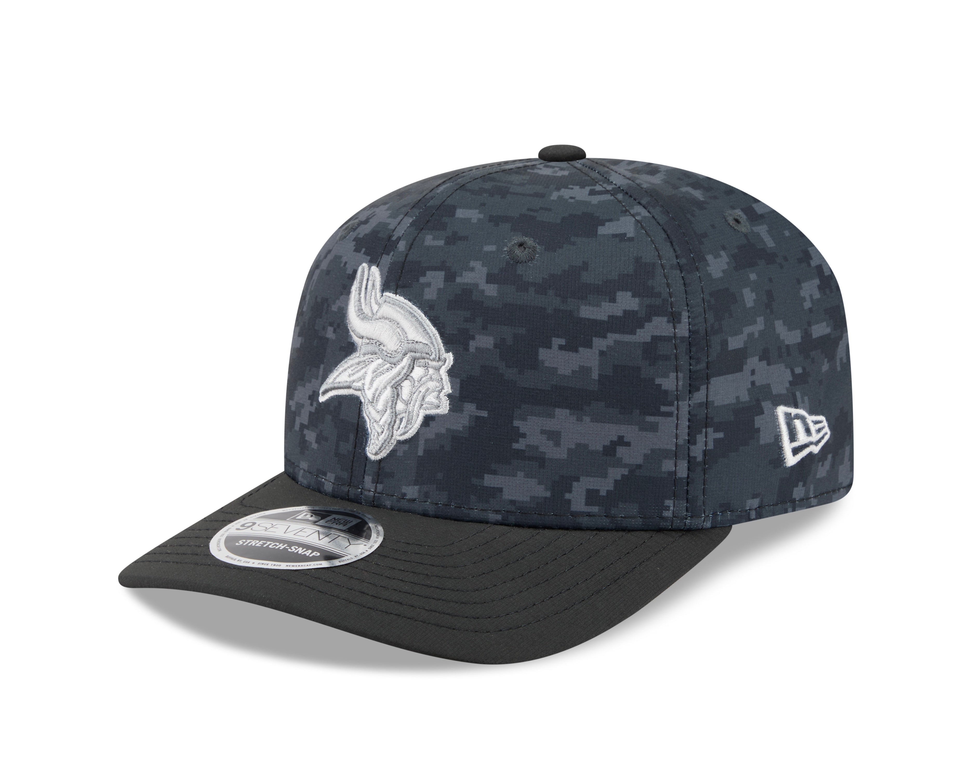 Minnesota Vikings Hat - Dark Camo Salute To Service NFL 9Seventy Adjustable Stretch Snapback Cap - New Era