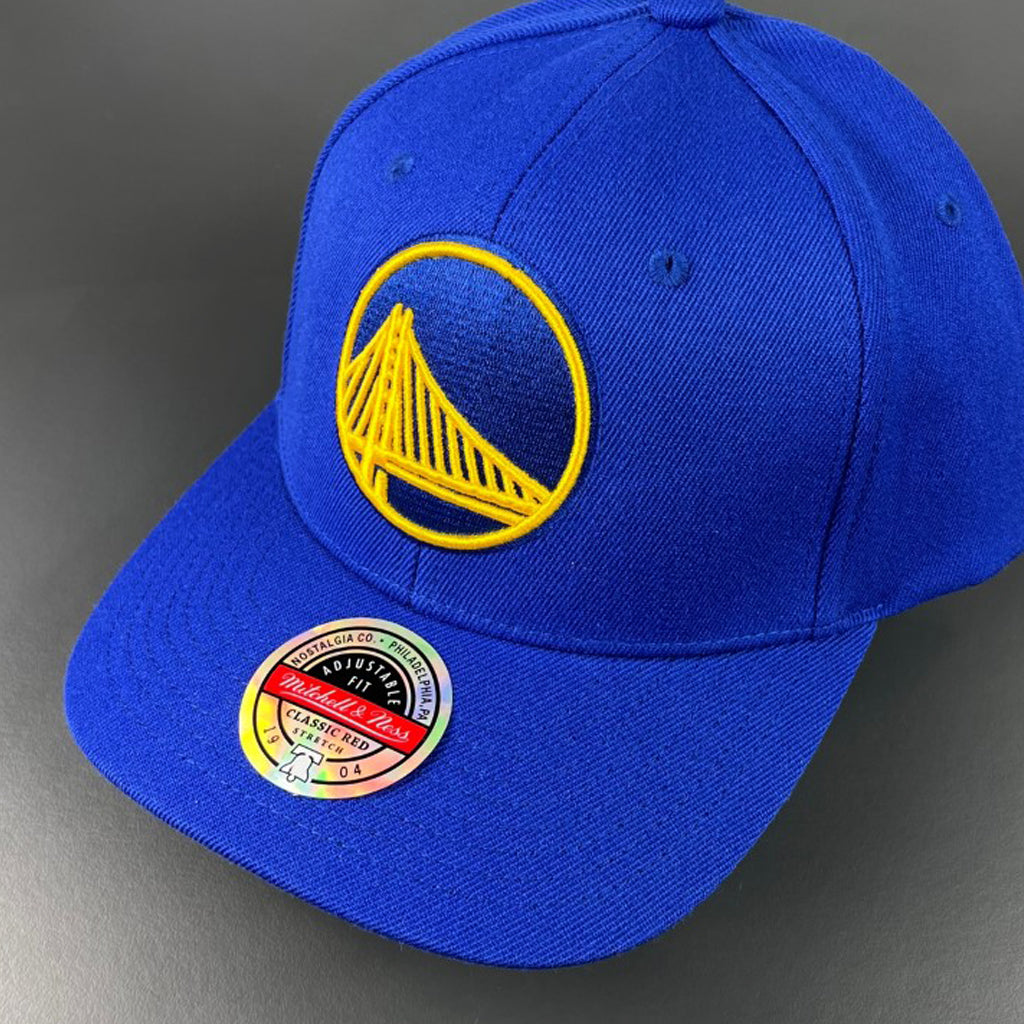 Mitchell & Ness Golden State Warriors Logo Snapback Hat Blue