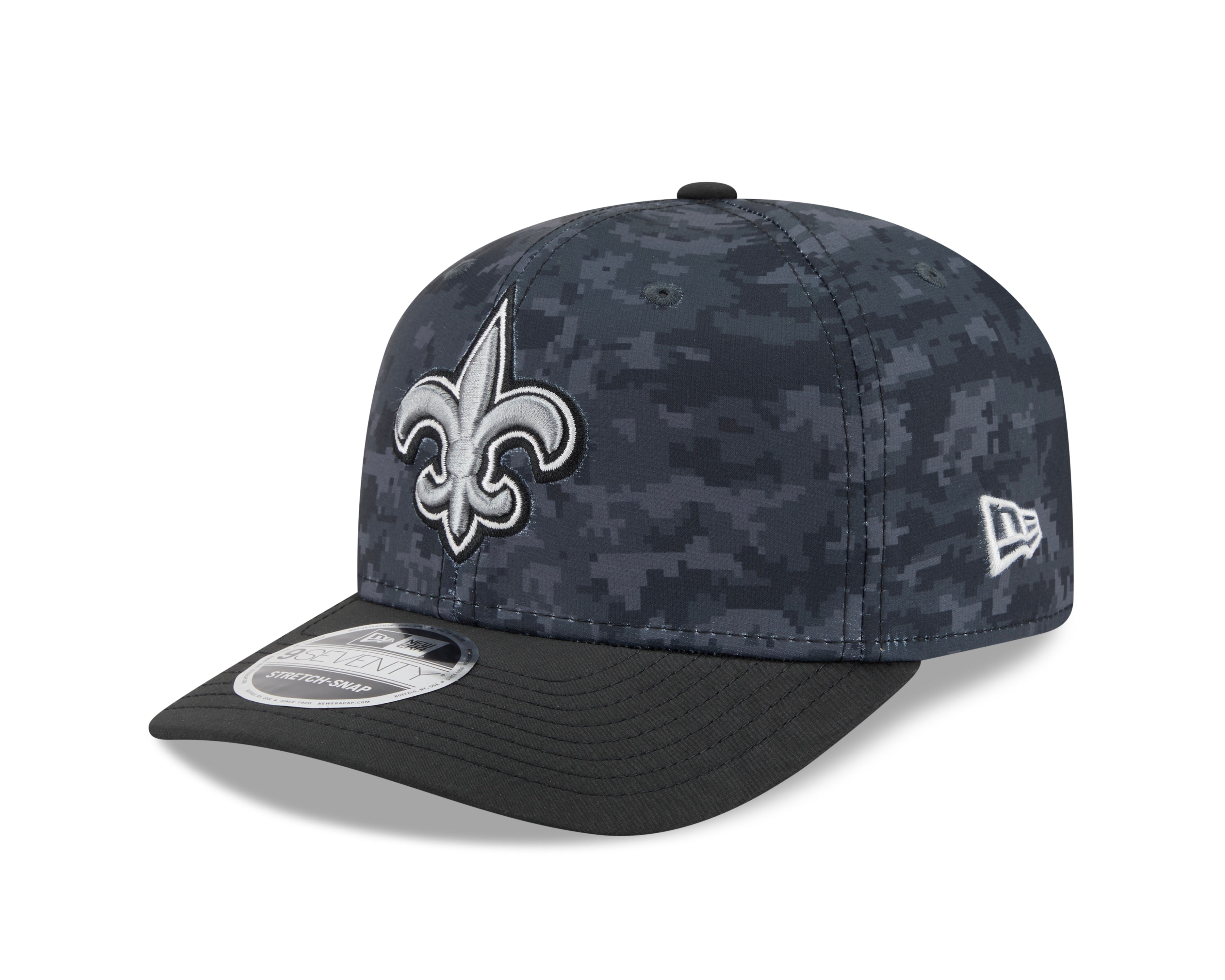 New Orleans Saints Hat - Dark Camo Salute To Service NFL 9Seventy Adjustable Stretch Snapback Cap - New Era