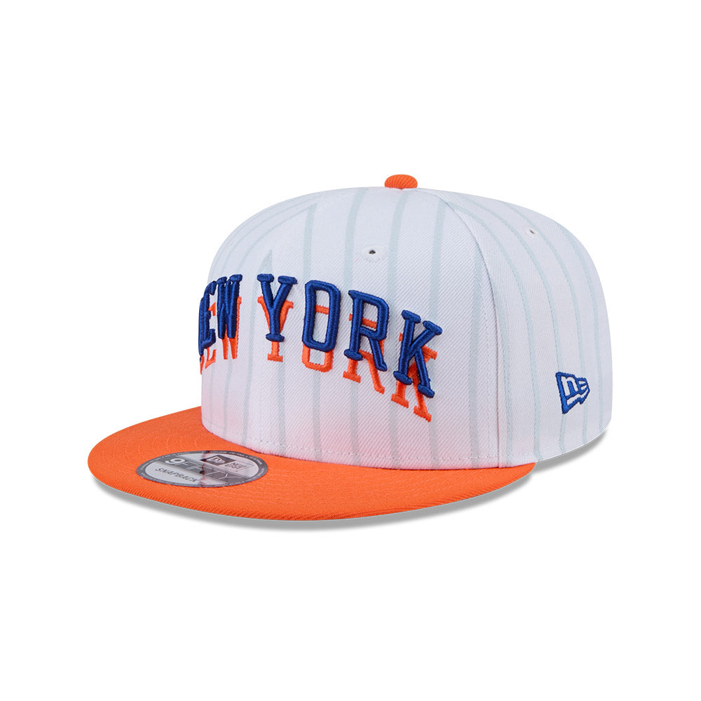 New York Knicks Youth Kids Hat - JR NBA 2024-2025 City Edition White 9Fifty Snapback Cap - New Era