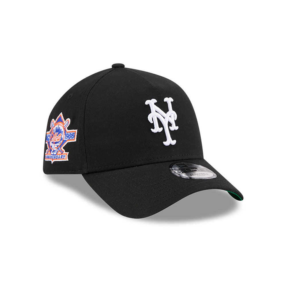 New York Mets Hat - Black Anniversary 9Forty A-Frame MLB Snapback Cap - New Era