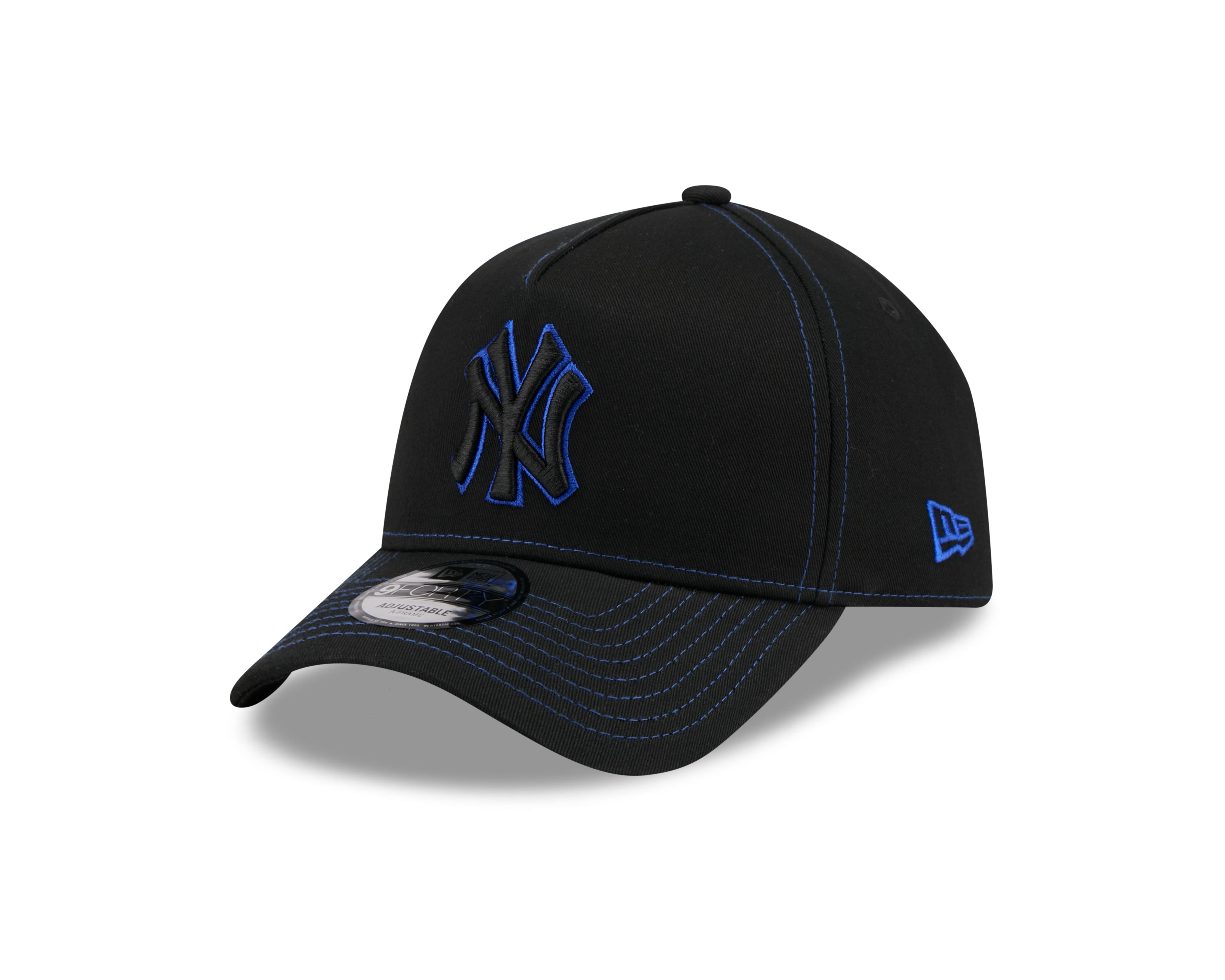 New York Yankees Hat - Black Colour Contrast 9Forty A-Frame MLB Snapback Cap - New Era