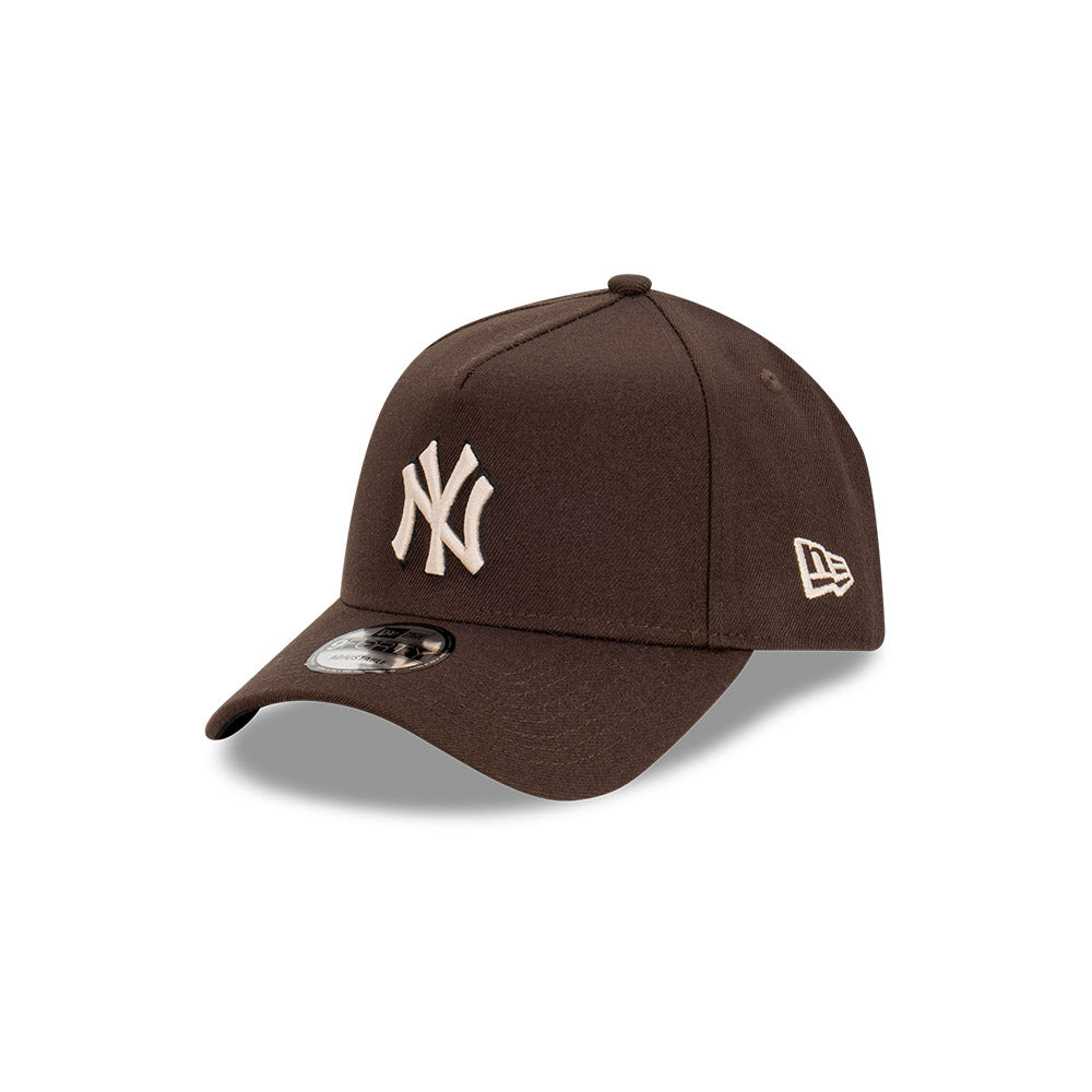 New York Yankees Hat - Brown Stone 9Forty A-Frame MLB Snapback Cap - New Era