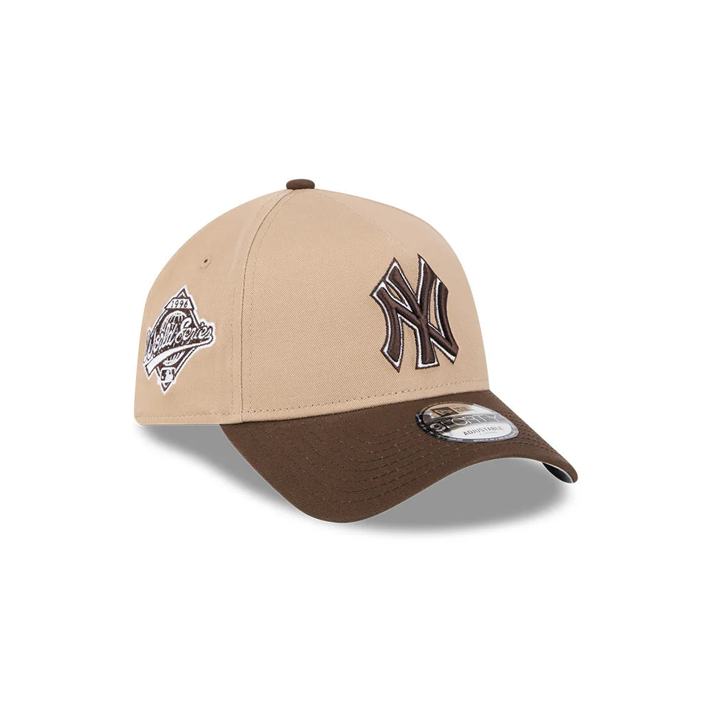 New York Yankees Hat - Camel Walnut 2-Tone World Series 9Forty A-Frame MLB Snapback Cap - New Era
