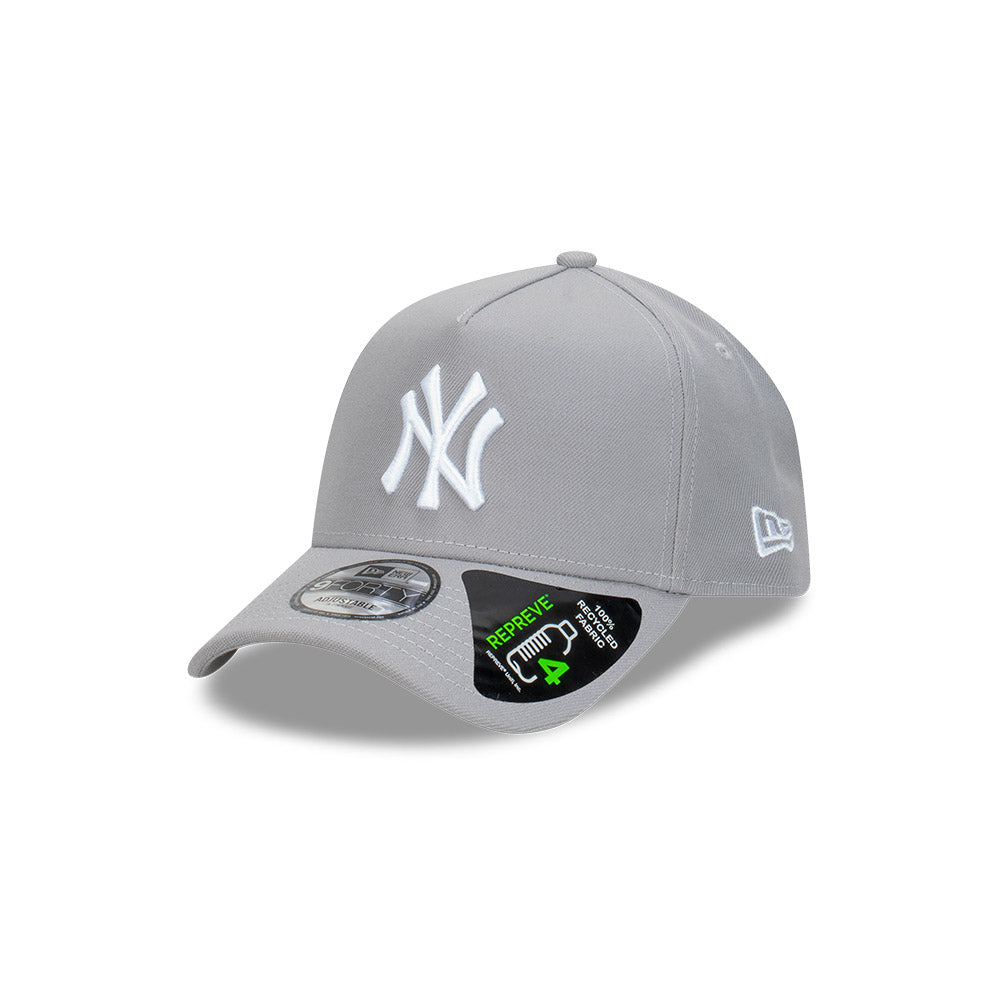 New York Yankees Hat - Cloud Repreve Graphite Grey 9Forty A-Frame MLB Snapback Cap - New Era