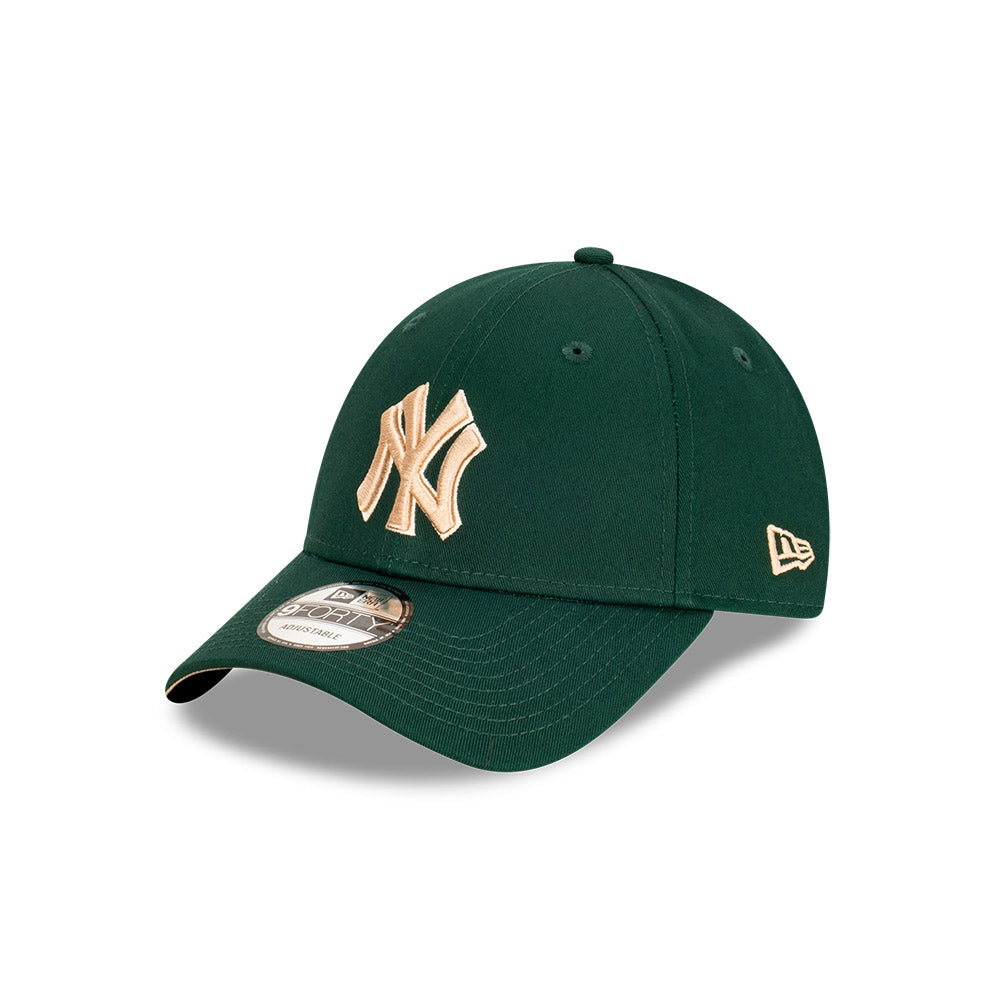 New York Yankees Hat - Dark Green Camel Stone MLB 9Forty Strapback Cap - New Era