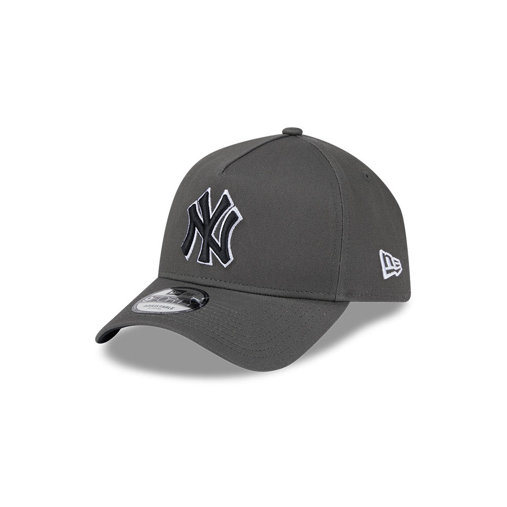 New York Yankees Hat - Dusty Charcoal Grey 9Forty A-Frame MLB Snapback Cap - New Era