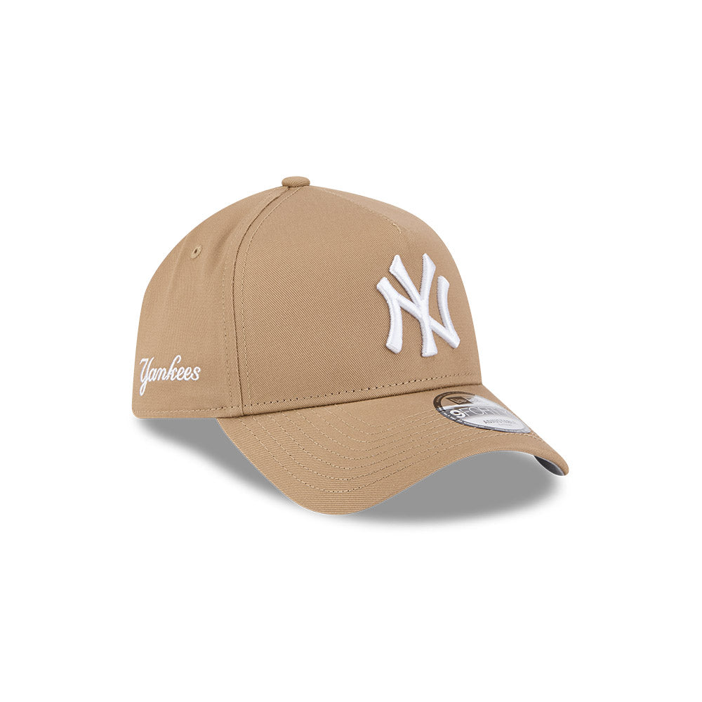 New York Yankees Hat - Khaki Colour Mix 9Forty A-Frame MLB Snapback Cap - New Era