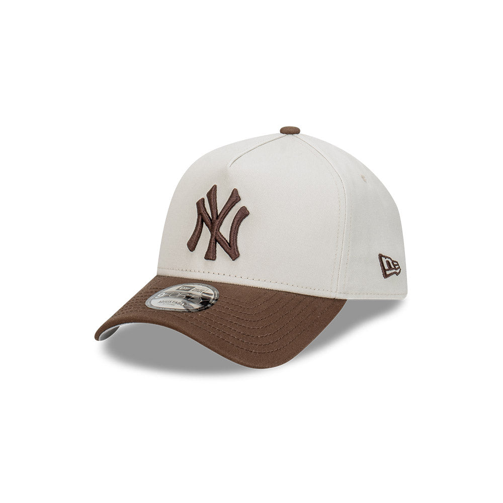 New York Yankees Hat - Vintage Stone Walnut 2-Tone 9Forty A-Frame MLB Snapback Cap - New Era