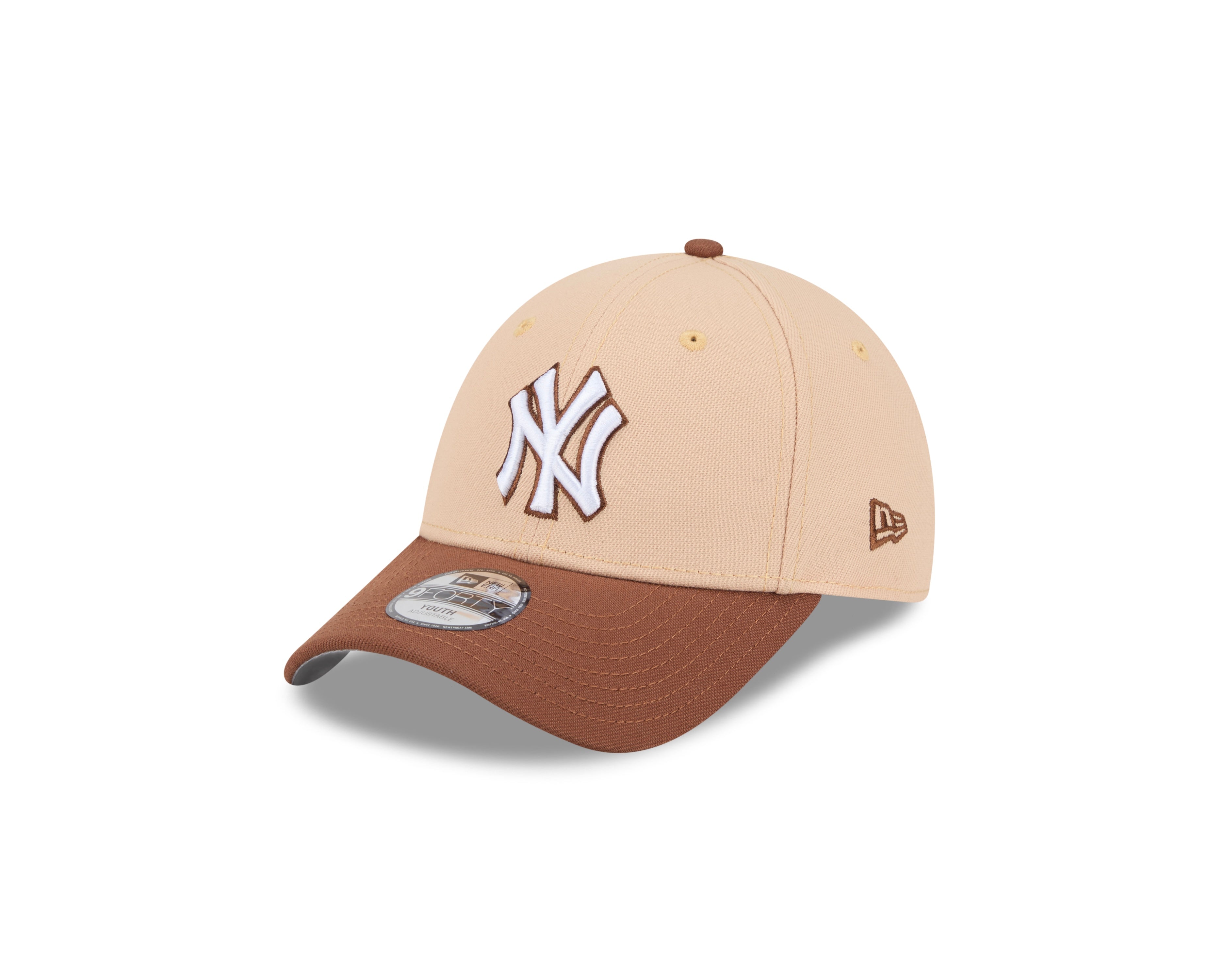 New York Yankees Kids Hat - Brown Candied Pecan 2-Tone 9Forty Kids MLB Snapback Cap - New Era