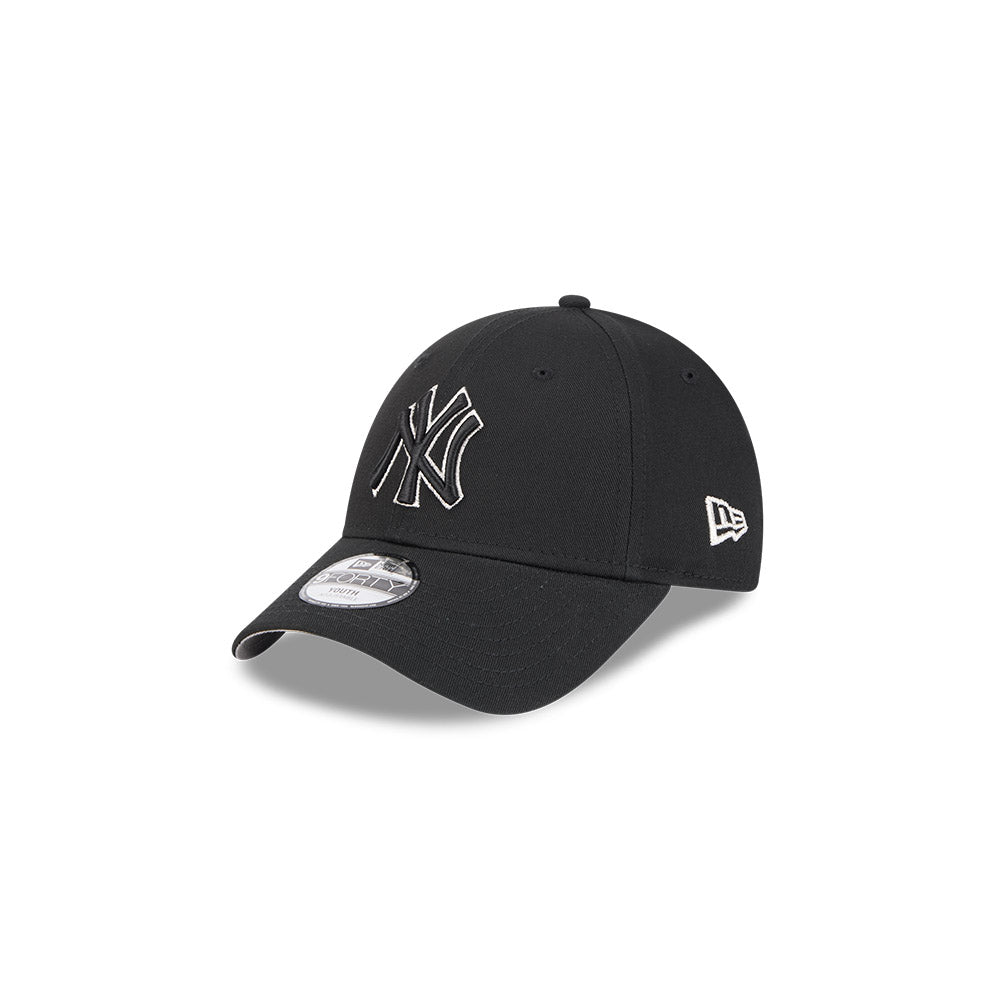 New York Yankees Youth Kids Hat - Black Metallic 9Forty Kids MLB Snapback Cap - New Era