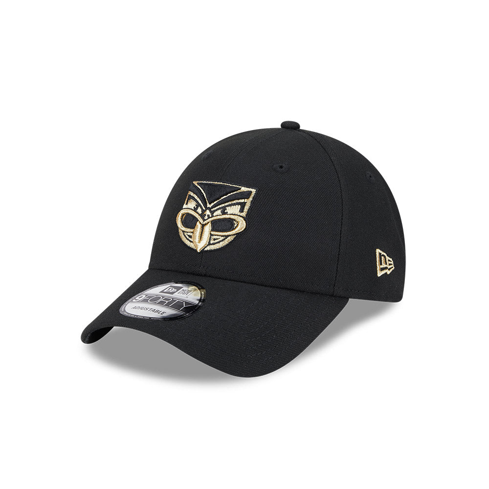 New Zealand Warriors Hat - NRL 2025 Black Gold 9forty Snapback Cap - New Era