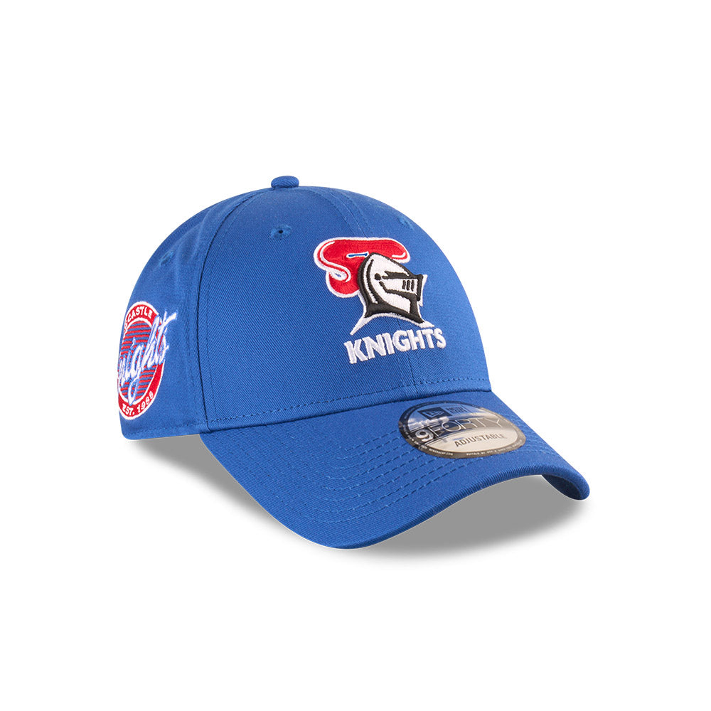 Newcastle Knights Hat - 2025 NRL Badged Blue OTC 9Forty Strapback Cap - New Era