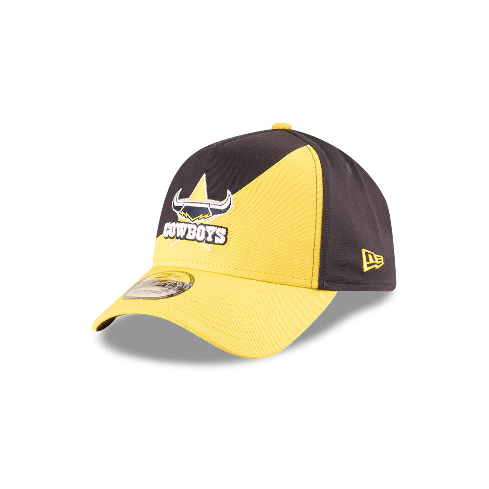 North Queensland Cowboys Hat - 2025 Black Flow 9Forty A-Frame NRL Snapback Cap - New Era