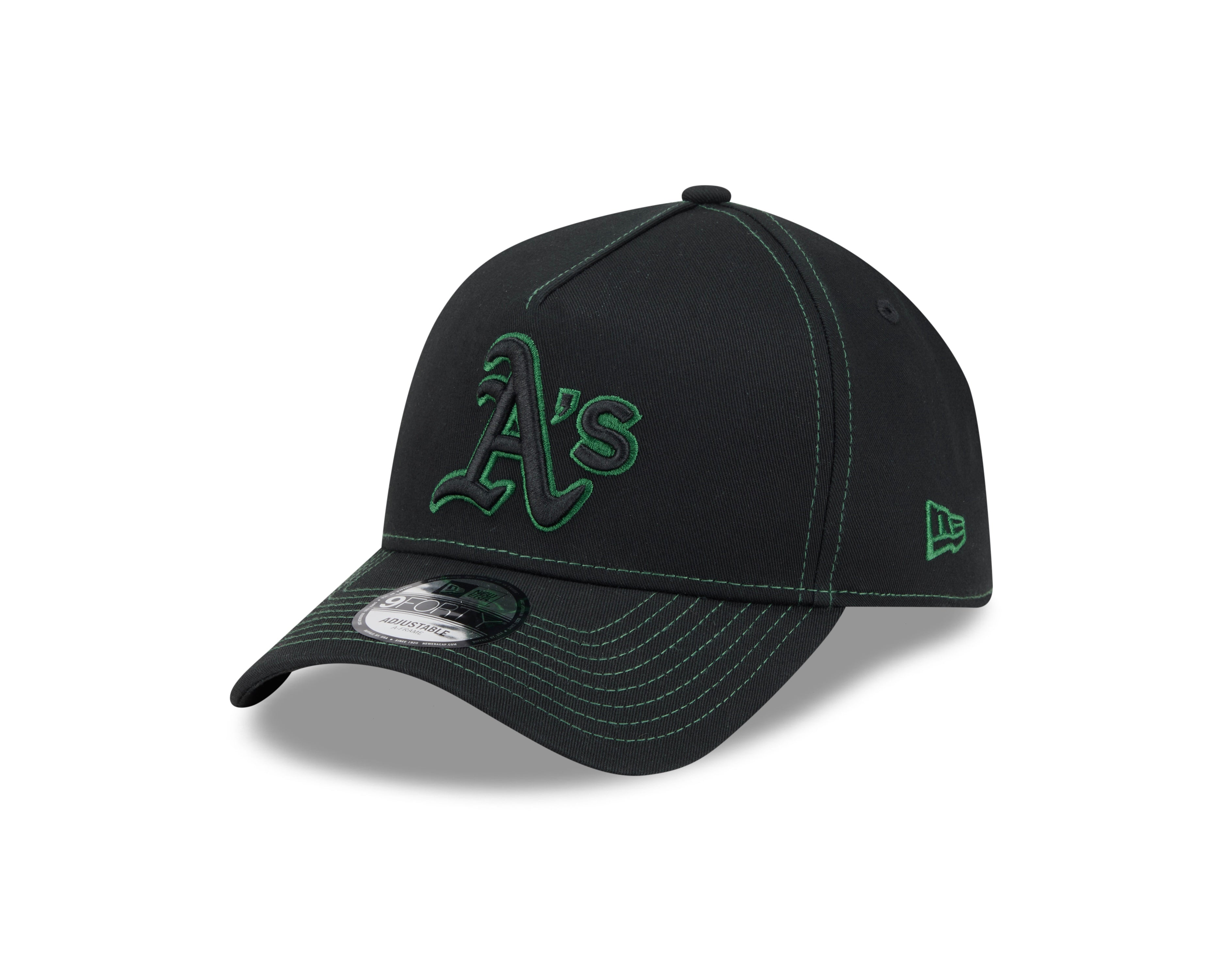 Oakland Athletics Hat - Black Colour Contrast 9Forty A-Frame MLB Snapback Cap - New Era