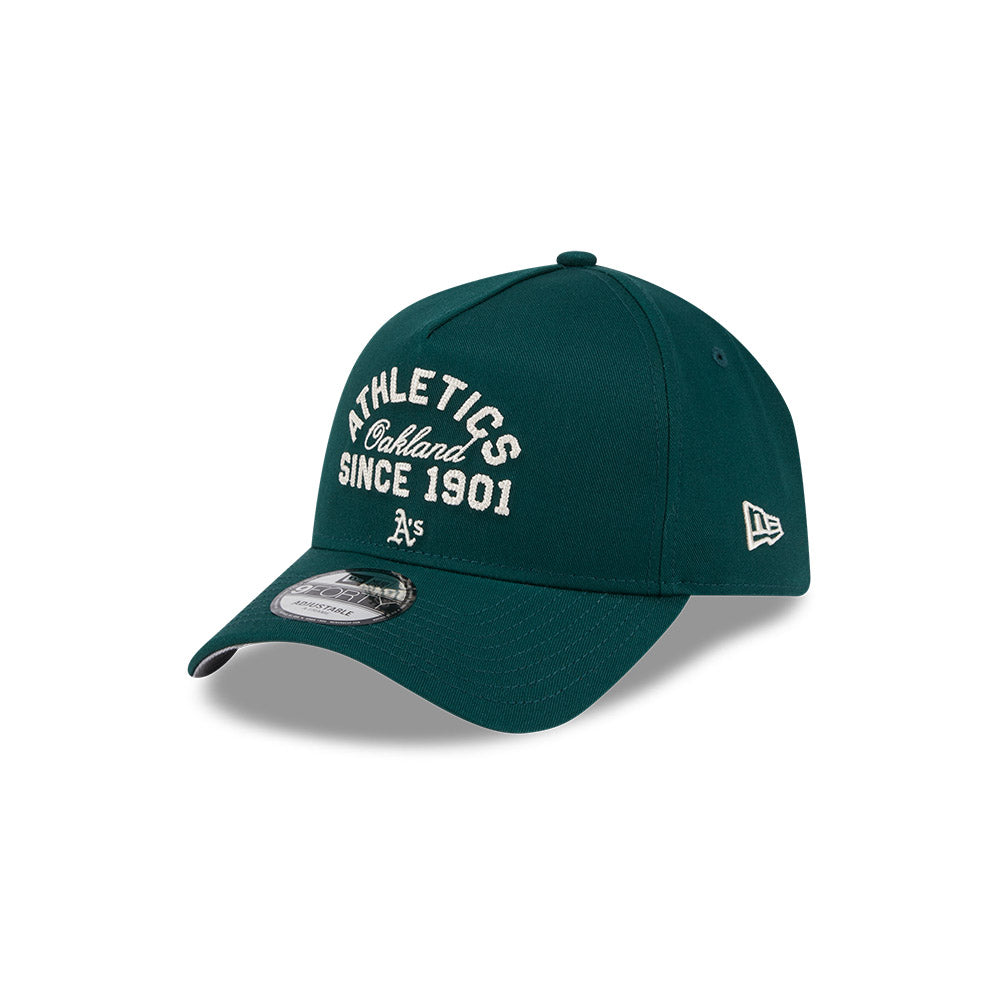Oakland Athletics Hat - Heritage Official Team Colour Green 9Forty A-Frame MLB Snapback Cap - New Era