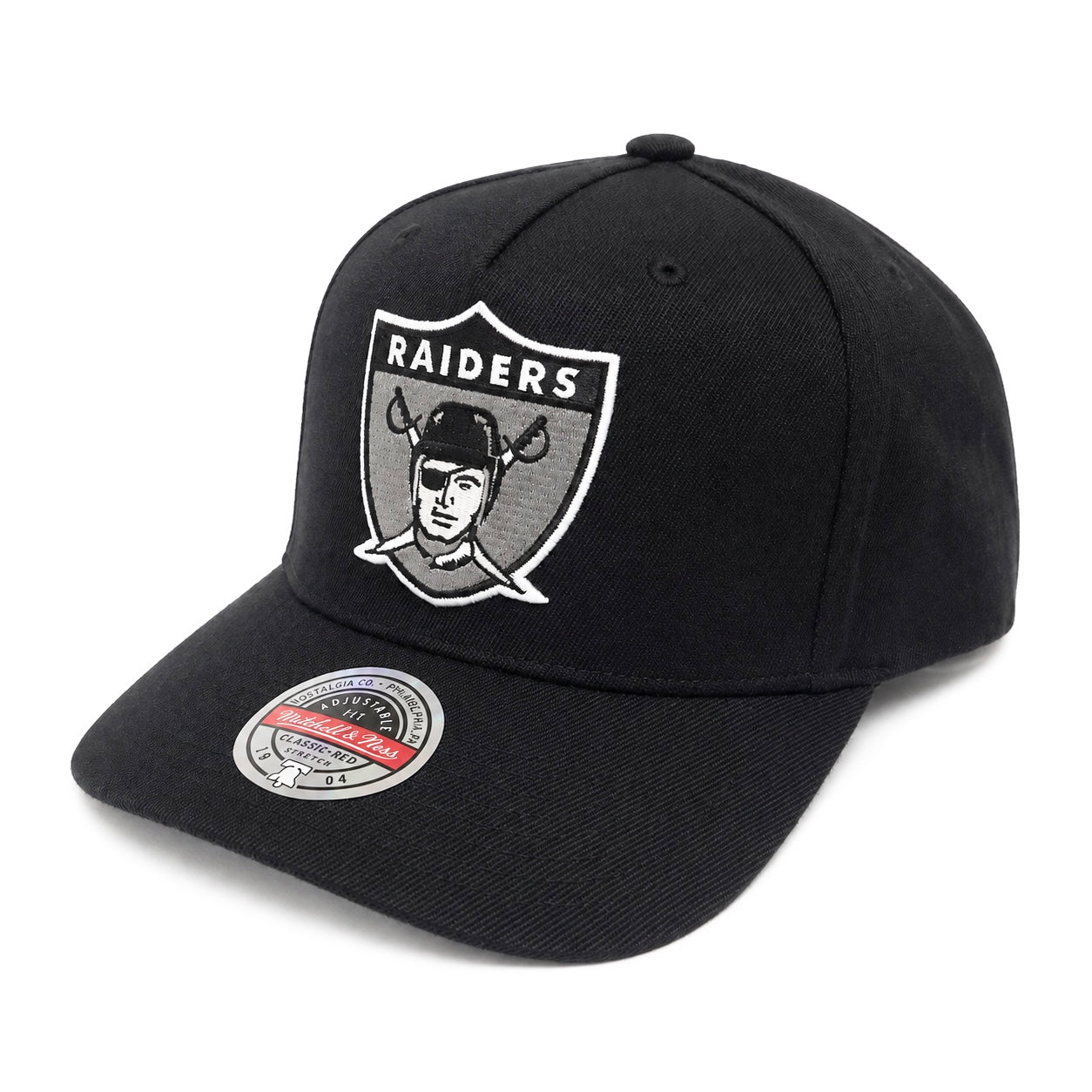 Oakland Raiders Hat - Black NFL Wide Receiver Classic Snapback - Mitchell & Ness
