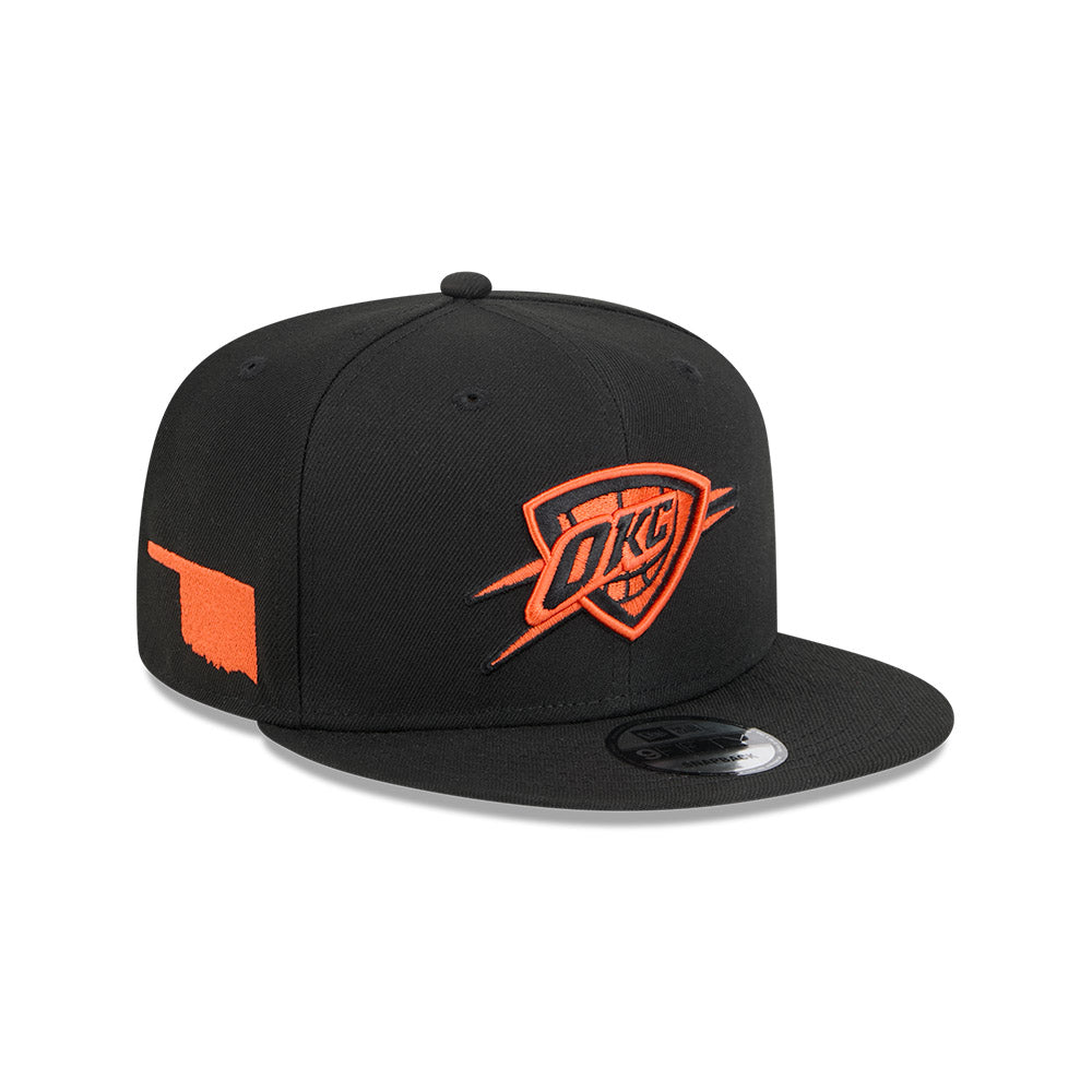 Oklahoma City Thunder Hat - NBA 2024-2025 City Edition Alternate Black 9Fifty Snapback Cap - New Era