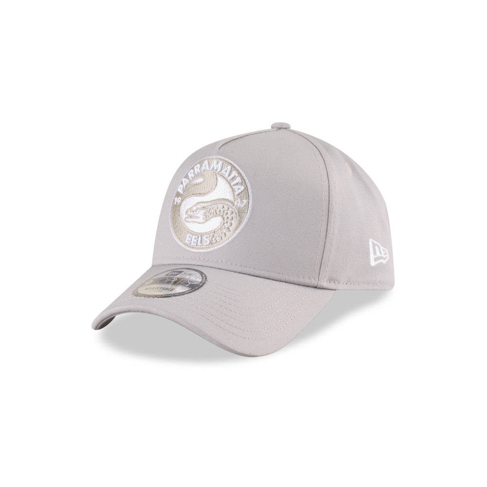 Parramatta Eels Hat - 2025 Grey White 9Forty A-Frame NRL Snapback Cap - New Era