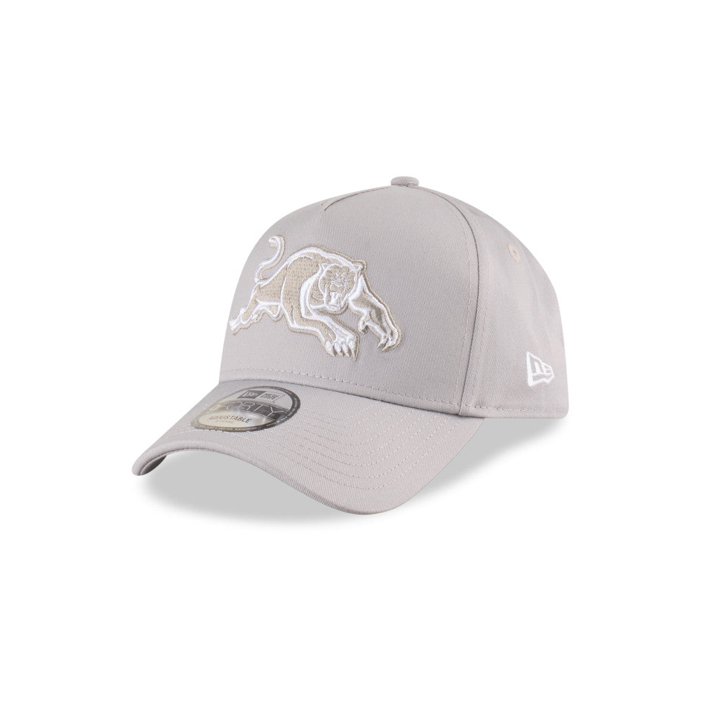 Penrith Panthers Hat - 2025 Grey White 9Forty A-Frame NRL Snapback Cap - New Era
