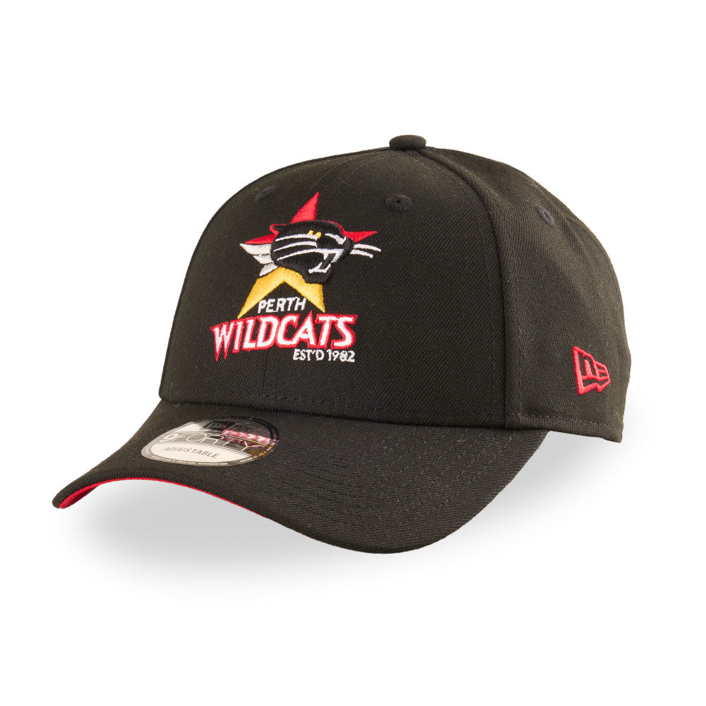 Perth Wildcats Hat - Official Team Colour Black 9Forty NBL Snapback Cap - New Era