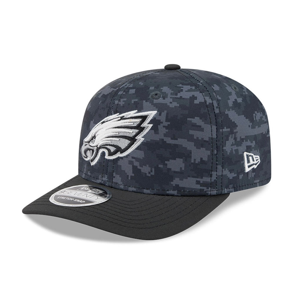 Philadelphia Eagles Hat - Dark Camo Salute To Service NFL 9Seventy Adjustable Stretch Snapback Cap - New Era