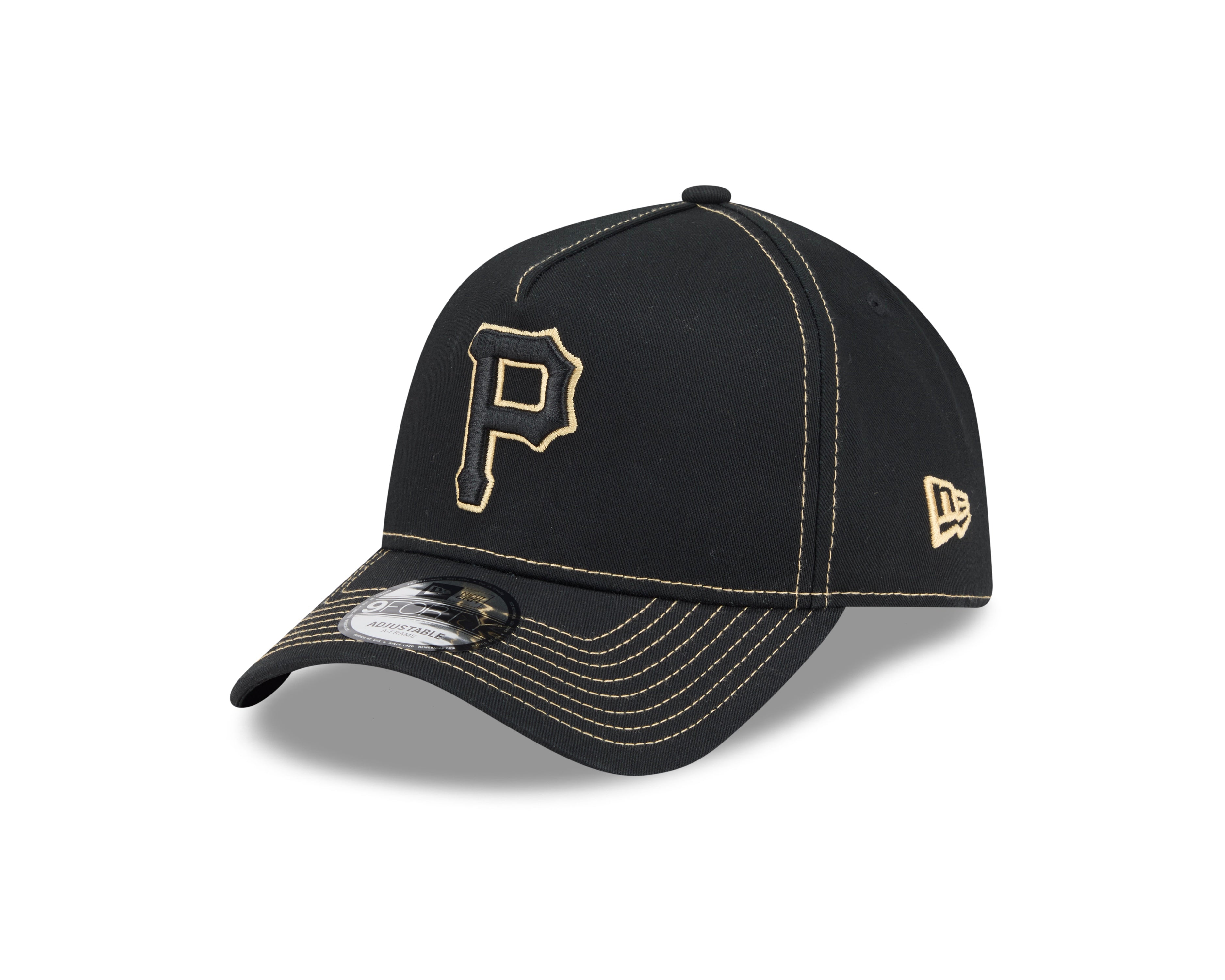 Pittsburgh Pirates Hat - Black Colour Contrast 9Forty A-Frame MLB Snapback Cap - New Era
