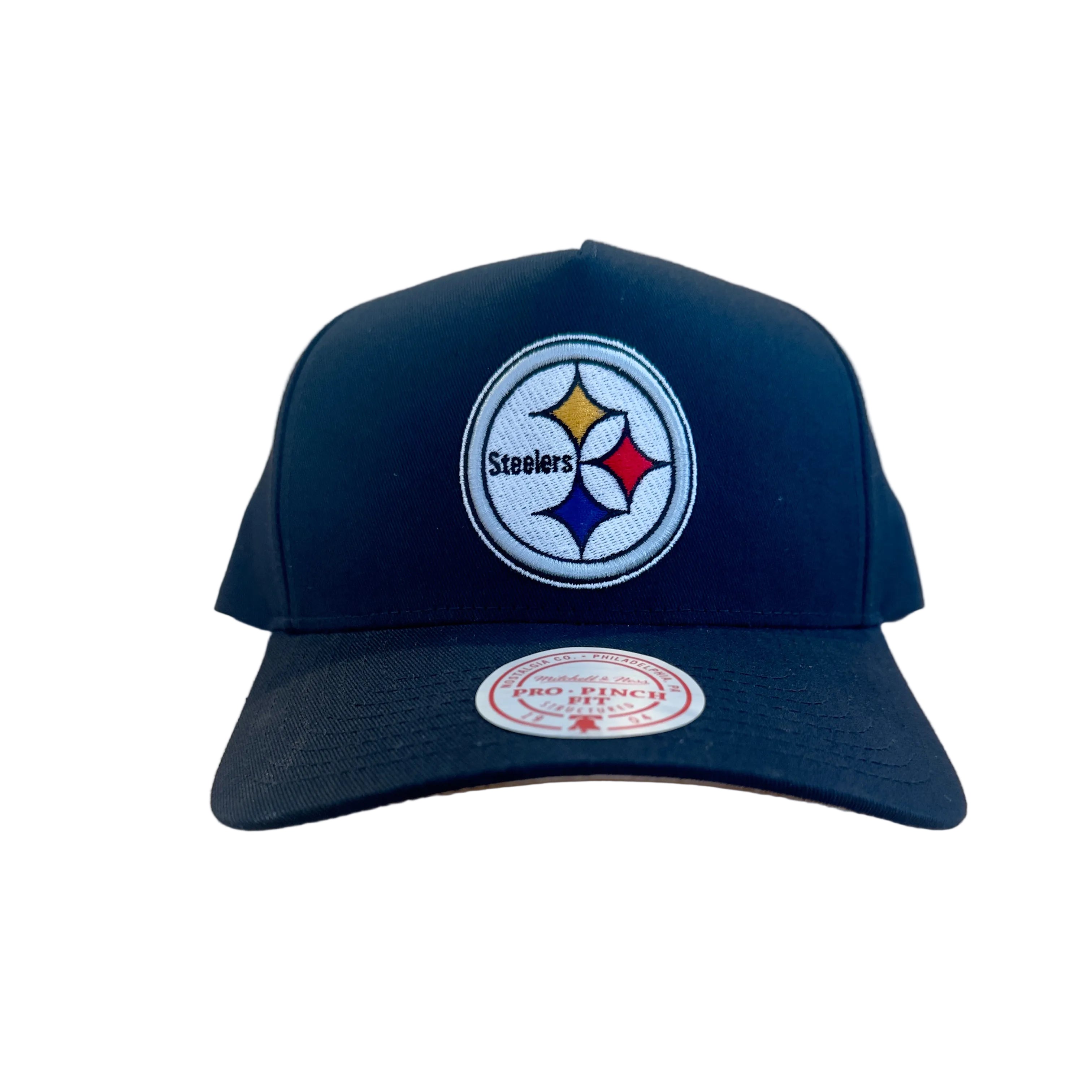 Pittsburgh Steelers Hat - Black Team Colour Pro Pinch NFL Snapback Cap - Mitchell & Ness