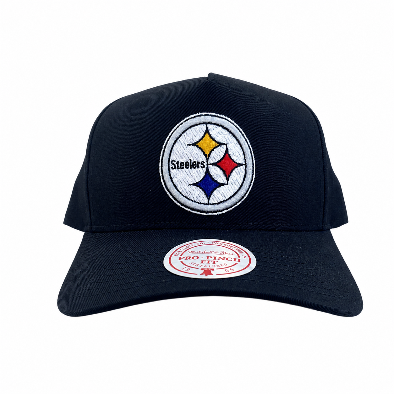 Pittsburgh Steelers Hat - Black Team Colour Pro Pinch NFL Snapback Cap - Mitchell & Ness