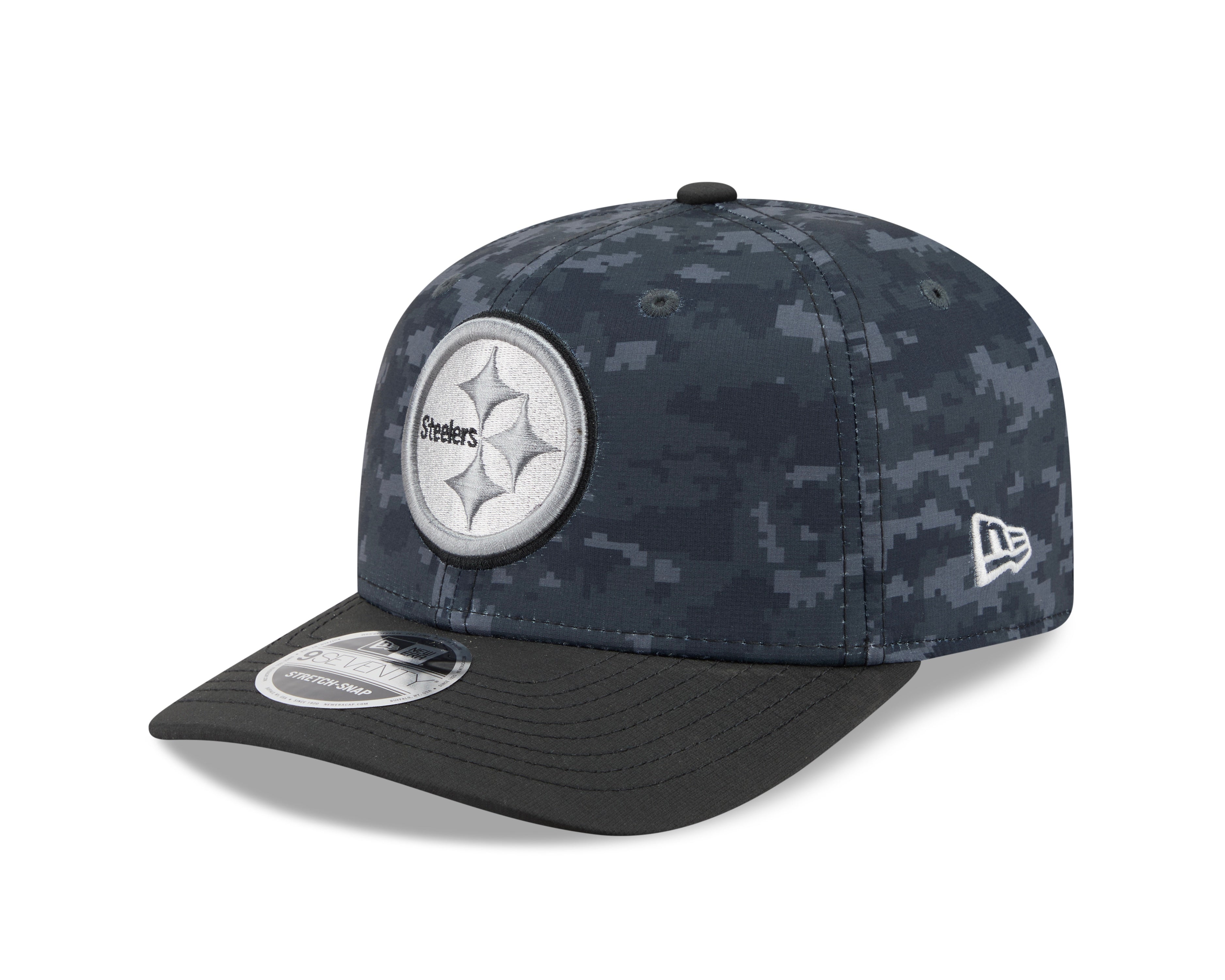 Pittsburgh Steelers Hat - Dark Camo Salute To Service NFL 9Seventy Adjustable Stretch Snapback Cap - New Era