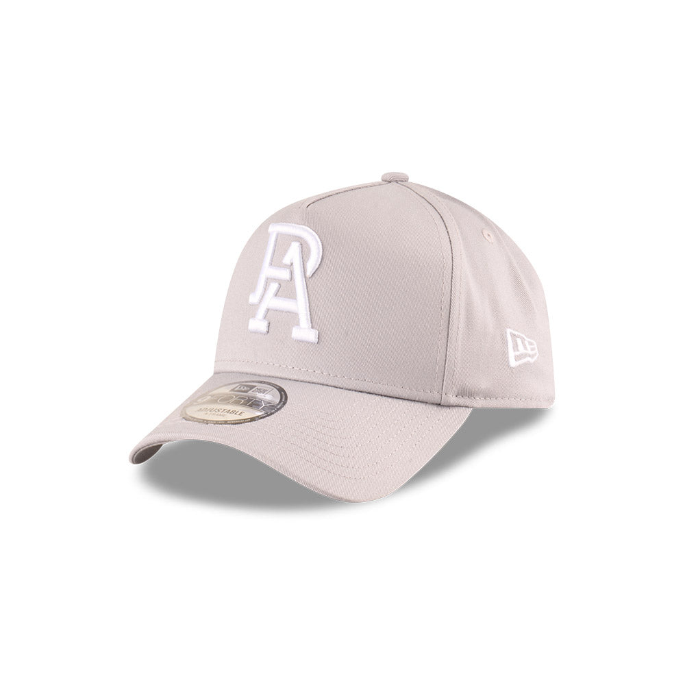 Port Adelaide Power Hat - 2025 Grey White 9Forty A-Frame AFL Snapback Cap - New Era