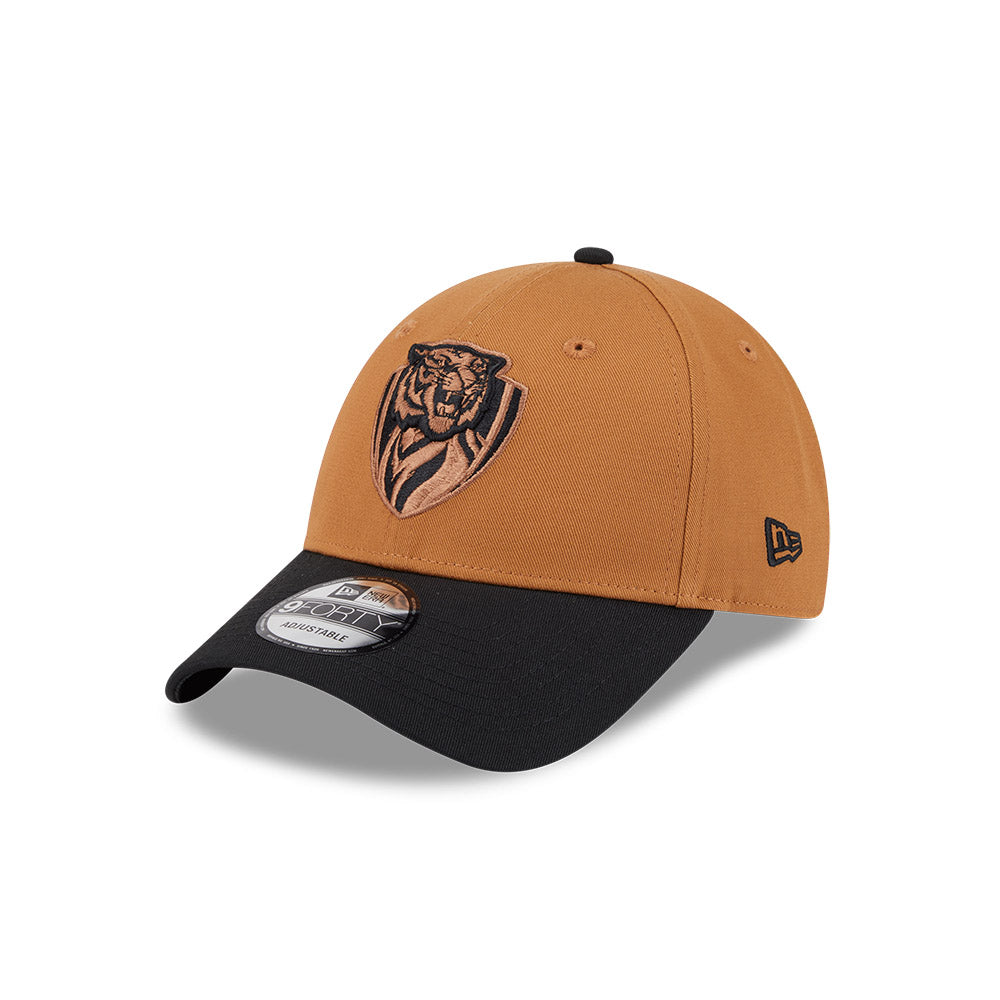 Richmond Tigers Hat - 2-Tone Bronze Black 9forty AFL Strapback Cap - New Era