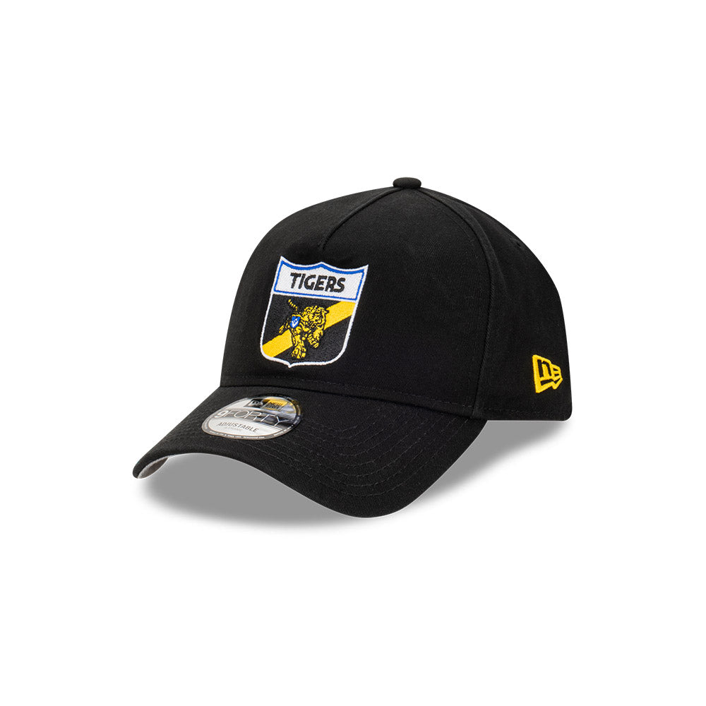 Richmond Tigers Hat - Black Retro 9Forty A-Frame AFL Snapback Cap - New Era
