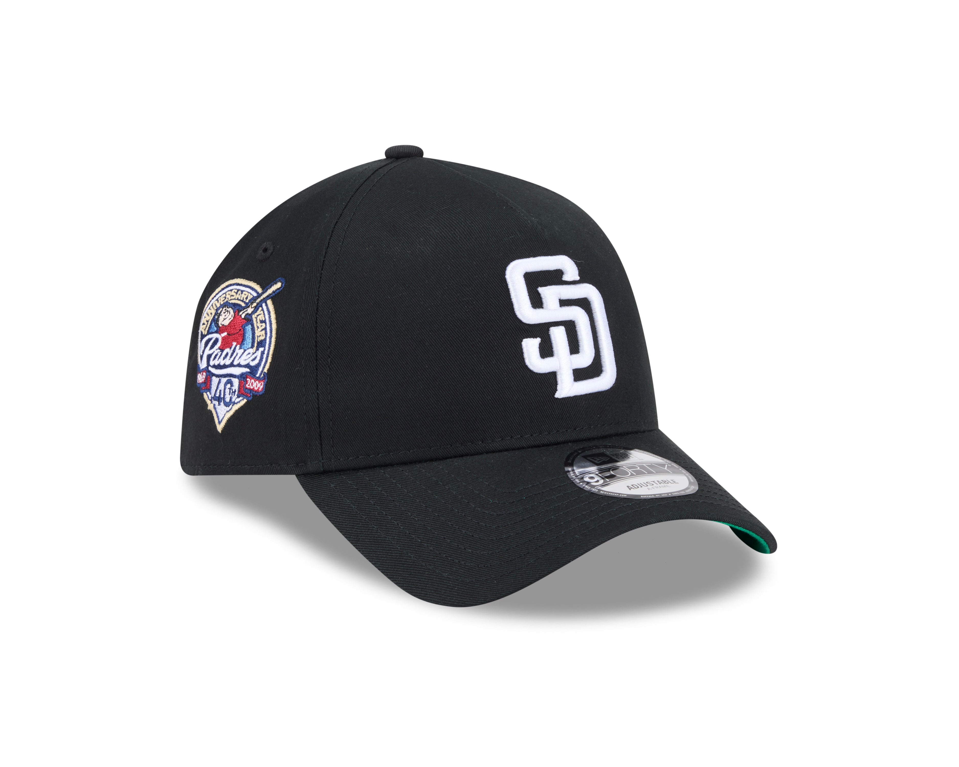 San Diego Padres Hat - Black Anniversary 9Forty A-Frame MLB Snapback Cap - New Era