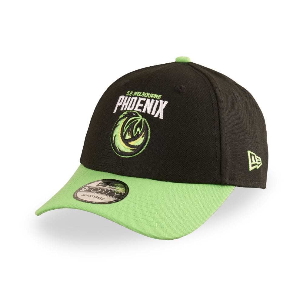 South East Melbourne Phoenix Hat - 2-Tone Black Green 9Forty NBL Snapback Cap - New Era