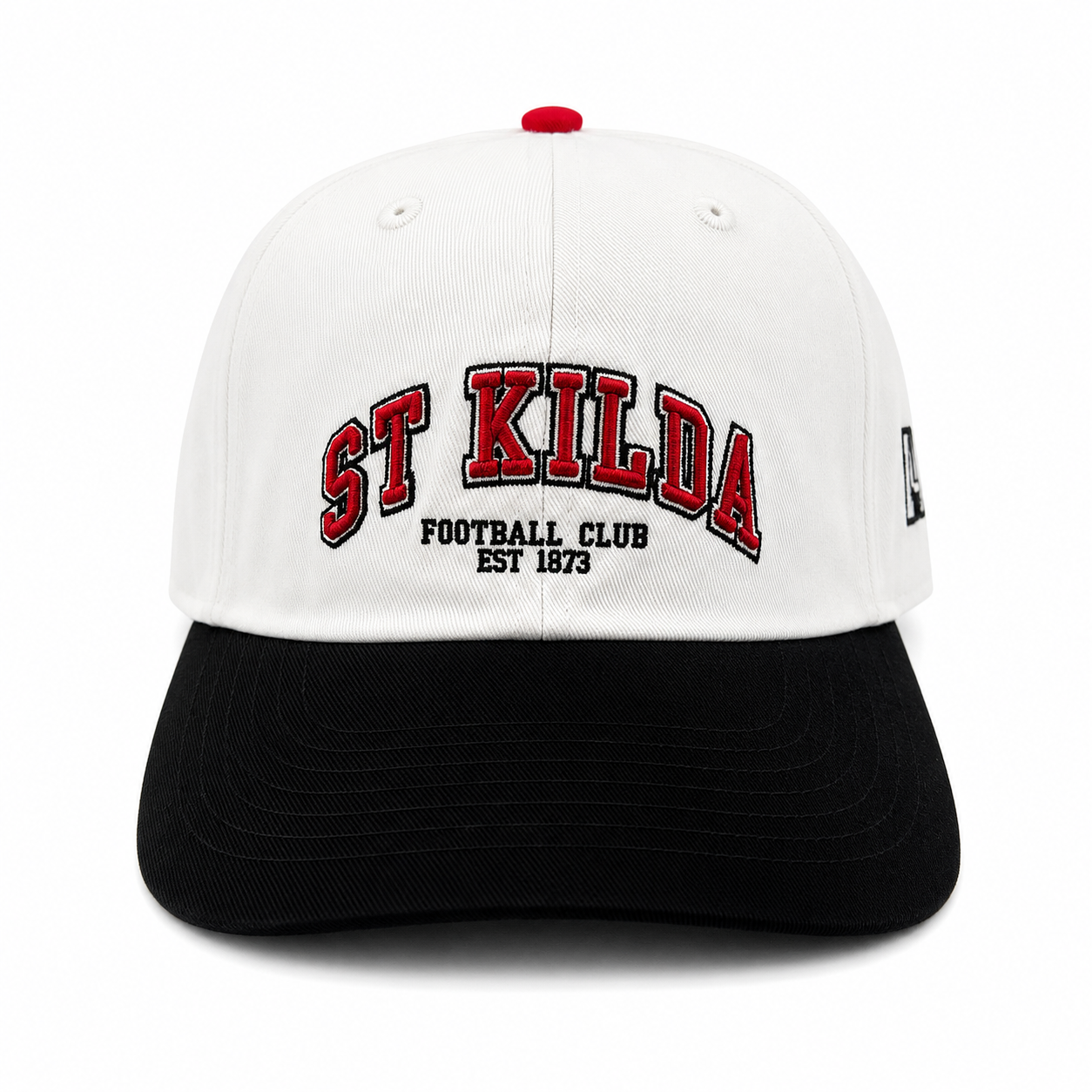 St Kilda Saints Hat - 2Tone Black White Unisex Essentials Strapback Cap - AFL Supporterwear