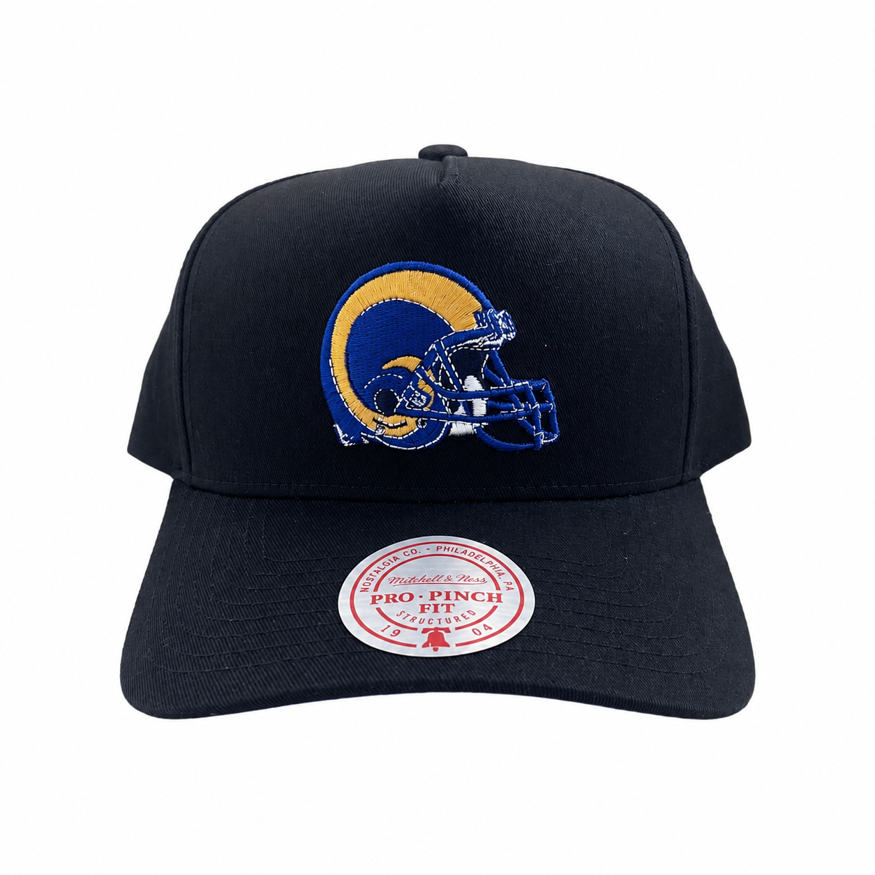 St Louis Rams Hat - Black Team Colour Pro Pinch NFL Snapback Cap - Mitchell & Ness